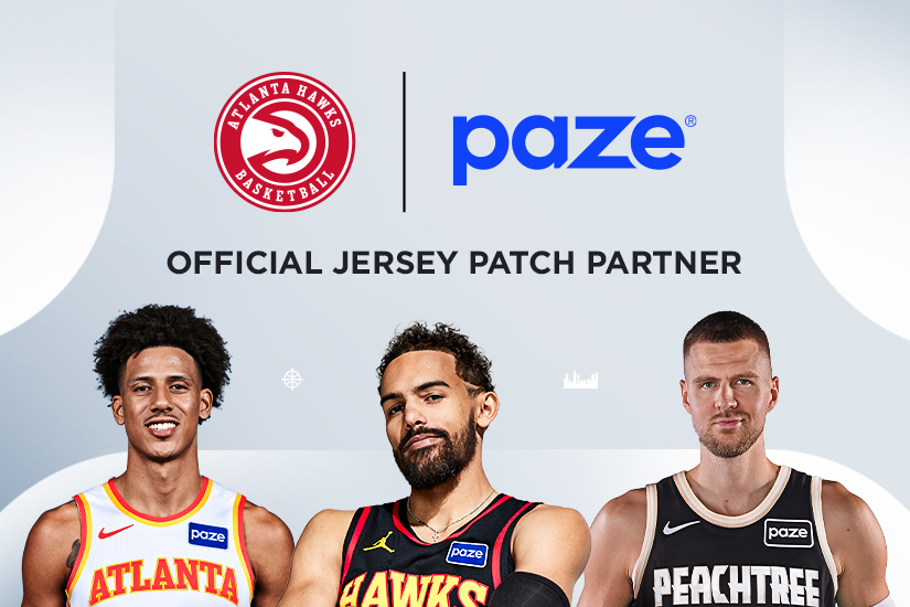 Paze-Atlanta Hawks jersey patch partnership banner