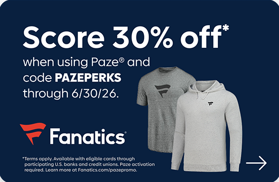 Score 30% off when using Paze and code PAZEPERKS through 6/30/26