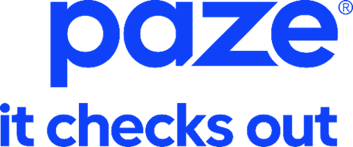 Paze. It checks out logo