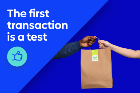 The first transaction is a test